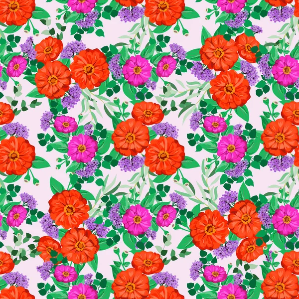 Бесцветный Шикарный Яркий Узор Маленьких Садовых Цветках Мильфлер Цветочный Фон — стоковый вектор
