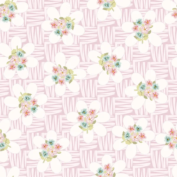 Vintage Futtersackmuster Kleinen Blüten Millefleurs Floral Süße Nahtlose Hintergrund Für — Stockvektor