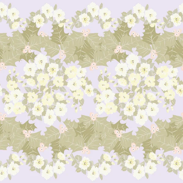 Cute Plant Border Floral Piece Garment Print Flower Design Wallpapers — Stock Vector