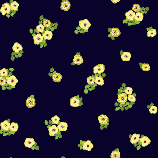 Απολαυστικό Μοτίβο Χωρίς Ραφή Μικρά Χαριτωμένα Φωτεινά Λουλούδια Κανονική Παραγγελία — Διανυσματικό Αρχείο