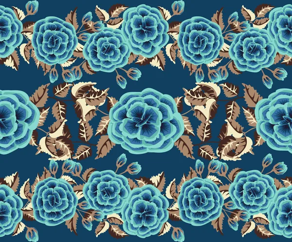 Motif Vectoriel Sans Couture Dessiné Main Partir Fleurs Roses Chien — Image vectorielle