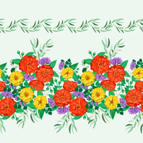 Padrão Brilhante Impecável Pequenas Flores Jardim Zinco Millefleur Fundo Floral — Vetor de Stock