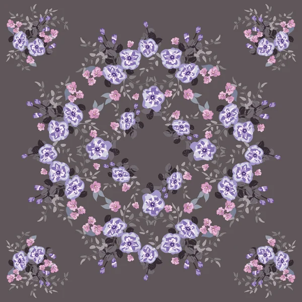 Délicieux Motif Sans Couture Avec Petites Fleurs Pétunias Mignons Ordre — Image vectorielle