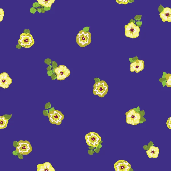 Reizvolles Nahtloses Muster Mit Kleinen Blüten Aus Niedlichen Petunien Regelmäßige — Stockvektor