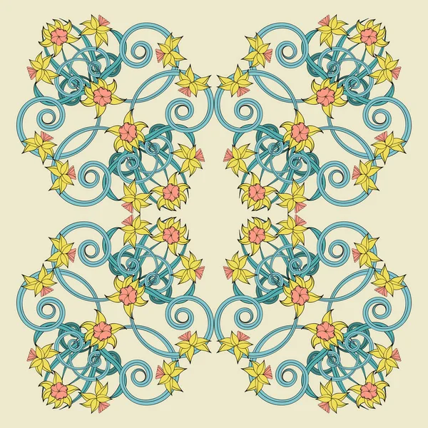アールヌーボー様式のパターン 壁紙のためのデザインアートワーク — ストックベクタ