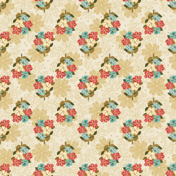 Vintage Futtersackmuster Kleinen Blüten Millefleurs Floral Süße Nahtlose Hintergrund Für — Stockvektor