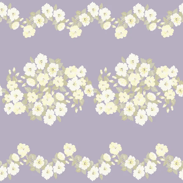 Leuke Plantenrand Bloemstuk Van Kledingprint Bloemen Ontwerp Voor Wallpapers Print — Stockvector