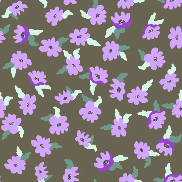 Petites Fleurs Naïves Motif Sans Couture Ordre Chaotique Fond Floral — Image vectorielle