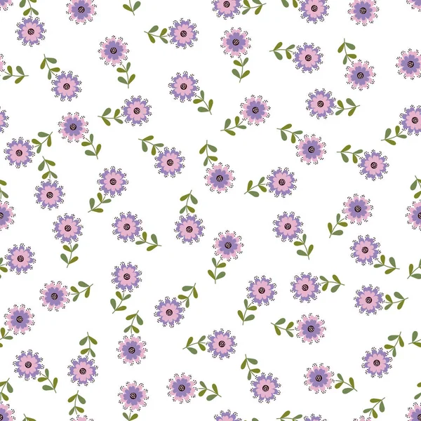 Modèle Mignon Simple Petites Fleurs Fond Sans Couture Floral Pour — Image vectorielle