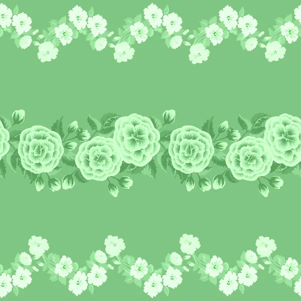 Lindo Borde Planta Pieza Floral Impresión Prenda Diseño Flores Para — Vector de stock