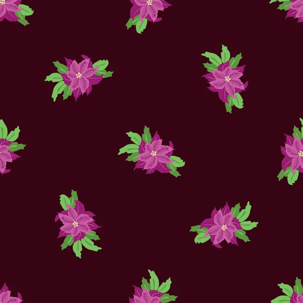 Nahtloses Blumenmuster Mit Einfachen Kleinen Blüten Millefleurs Folk Stil Pflanzenhintergrund — Stockvektor