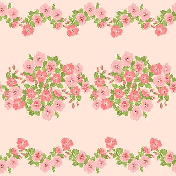 Leuke Plantenrand Bloemstuk Van Kledingprint Bloemen Ontwerp Voor Wallpapers Print — Stockvector