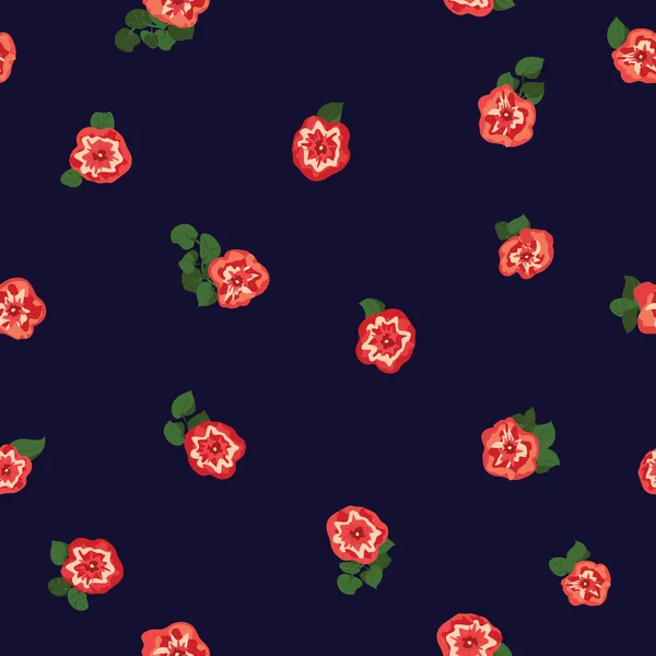 Délicieux Motif Sans Couture Avec Petites Fleurs Pétunias Mignons Ordre — Image vectorielle