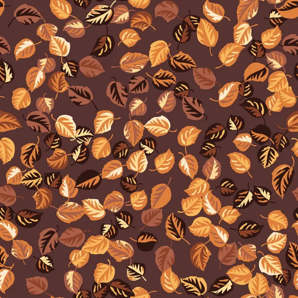 Eco Print Feuilles Automne Motif Floral Sans Couture Nature Fond — Image vectorielle