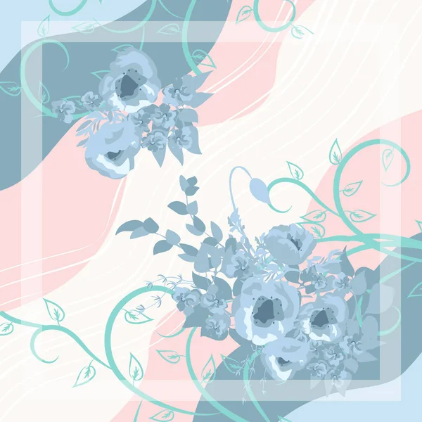 Schal Mit Blumenmuster Bandana Pareo Kopfkissen Heimtextildesign Tropischer Hintergrund Für — Stockvektor