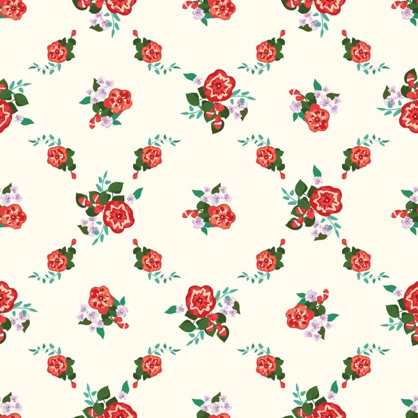 Délicieux Motif Sans Couture Avec Petites Fleurs Pétunias Mignons Ordre — Image vectorielle