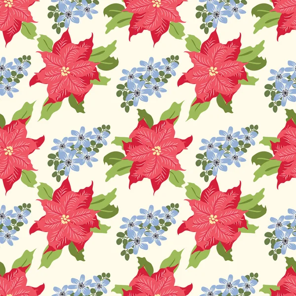 꽃들로 이루어진 가시없는 꽃무늬 일반적 스타일의 플뢰르 스크랩북 페이지의 — 스톡 벡터