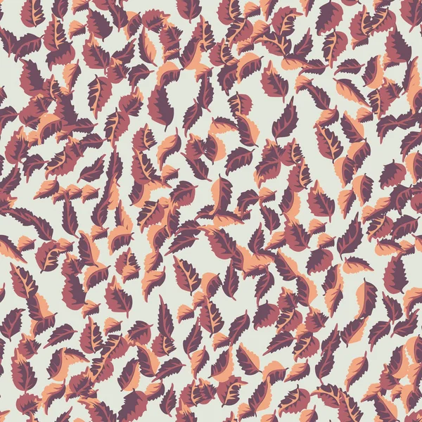 Эко Отпечаток Осенних Листьев Нежный Цветочный Узор Природа Дизайн Тканей — стоковый вектор