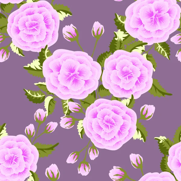Vector Patrón Dibujado Mano Sin Costuras Rosas Perro Florecen Ramas — Archivo Imágenes Vectoriales