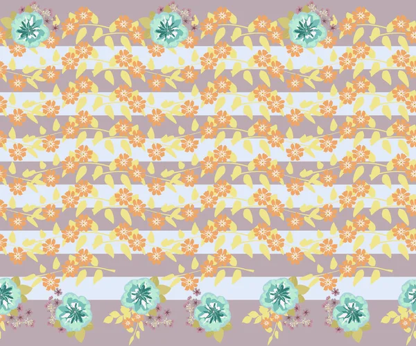 ペチュニアの小規模なかわいい花でシームレスな豪華なパターン ミルフルールだ テキスタイル カバー ギフトラップ スクラップブッキング デカッページのための花の幾何学的背景 — ストックベクタ