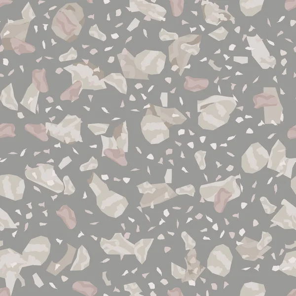 シームレスな抽象的なテラゾパターン テキスタイルや本のカバー ギフトラップ 床のための創造的なイラスト — ストックベクタ