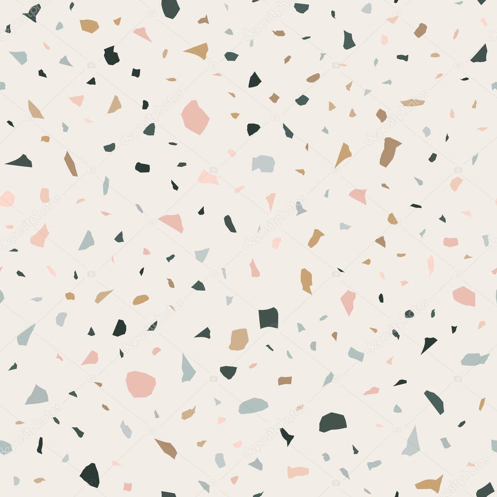 Seamless abstract terrazzo pattern. Creative illustration for textile or book covers, manufacturing, wallpapers, print, gift wrap, flooring