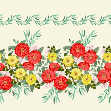 Küçük bahçe çiçekleri içinde kusursuz parlak desenler. Millefleur. Tekstil, duvar kağıdı, kapaklar, yüzey, baskı, hediye paketi, hatıra defteri, dekupaj