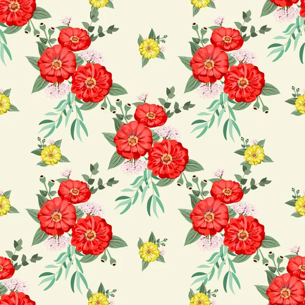 Küçük bahçe çiçekleri içinde kusursuz parlak desenler. Millefleur. Tekstil, duvar kağıdı, kapaklar, yüzey, baskı, hediye paketi, hatıra defteri, dekupaj