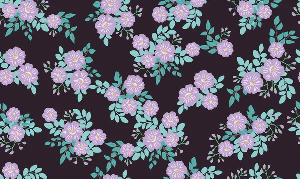 Motif Folklorique Sans Couture Dans Petites Fleurs Sauvages Fond Floral — Image vectorielle