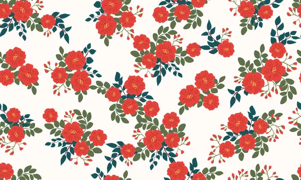 Motif Folklorique Sans Couture Dans Petites Fleurs Sauvages Fond Floral — Image vectorielle