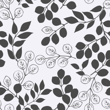 Sonbahar yapraklarının eko baskısı. Kül yapraklarında, huş ağacında, kusursuz çiçek deseni. Kumaş, kumaş tasarımı, kapaklar, imalat, duvar kağıtları, baskı, hediye paketi ve yapıştırma kitabı için basit bir arkaplan.