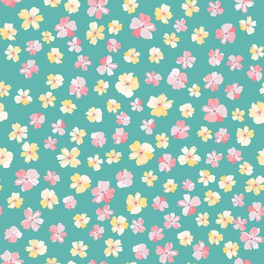 Karmaşık katmanlı çiçek desenli küçük dogroses çiçekleri. Moda Millefleur 'ları. Moda baskıları için zarif bir şablon.