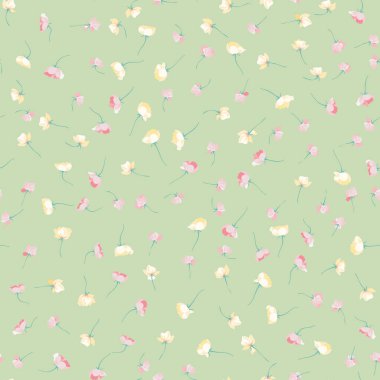 Karmaşık katmanlı çiçek desenli küçük dogroses çiçekleri. Moda Millefleur 'ları. Moda baskıları için zarif bir şablon.