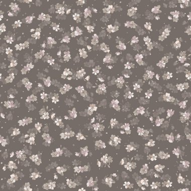 Karmaşık katmanlı çiçek desenli küçük dogroses çiçekleri. Moda Millefleur 'ları. Moda baskıları için zarif bir şablon.