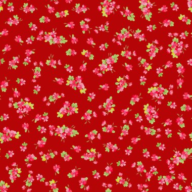 Karmaşık katmanlı çiçek desenli küçük dogroses çiçekleri. Moda Millefleur 'ları. Moda baskıları için zarif bir şablon.
