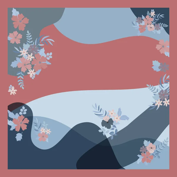 Schal Mit Blumenmuster Bandana Pareo Kopfkissen Heimtextildesign Netter Hintergrund Für — Stockvektor