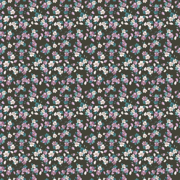 Patrón Floral Complejo Múltiples Capas Pequeñas Flores Dogroses Millefleurs Moda — Vector de stock