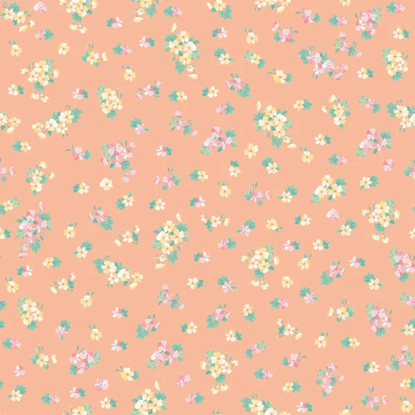Modèle Floral Multicouche Complexe Petites Fleurs Dogroses Des Millefleurs Branchées — Image vectorielle