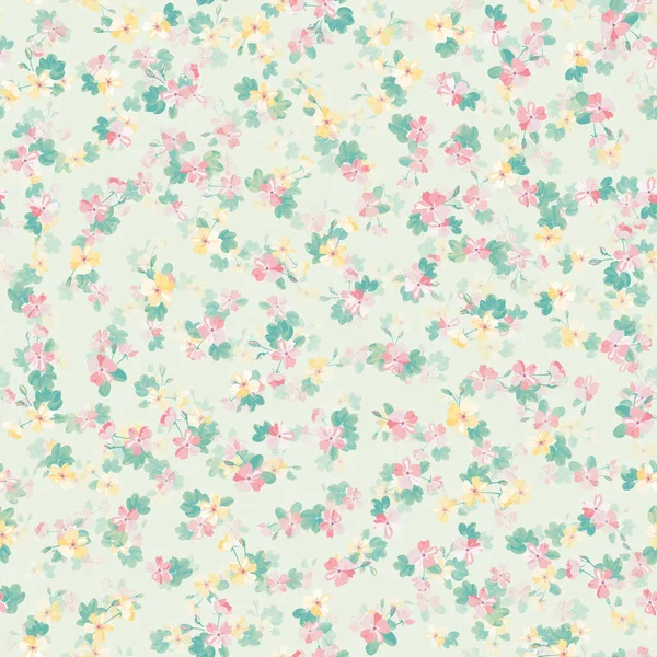 Kompleks Flerlags Blomstermønster Små Blomster Fra Doser Trendy Millefleurs Elegant – stockvektor