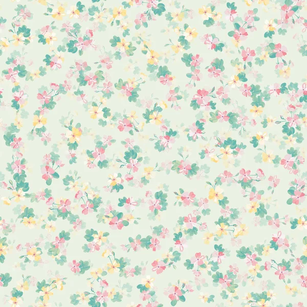 Patrón Floral Complejo Múltiples Capas Pequeñas Flores Dogroses Millefleurs Moda — Vector de stock