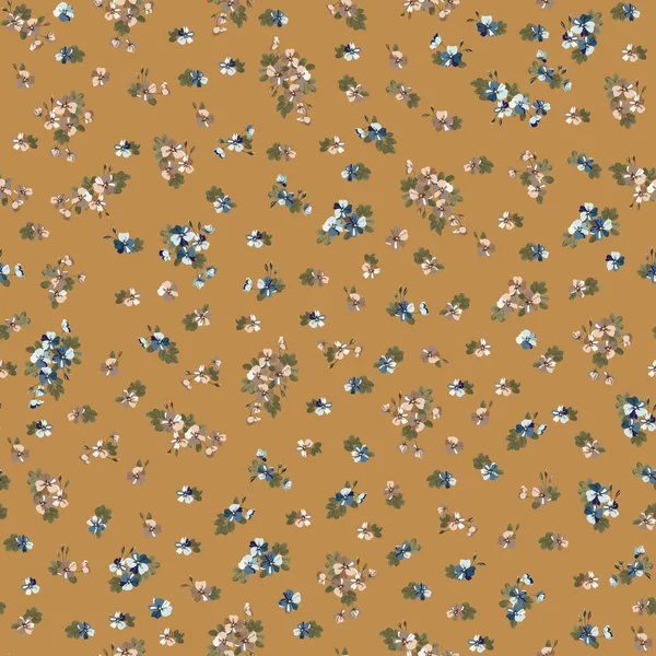 Karmaşık katmanlı çiçek desenli küçük dogroses çiçekleri. Moda Millefleur 'ları. Moda baskıları için zarif bir şablon.