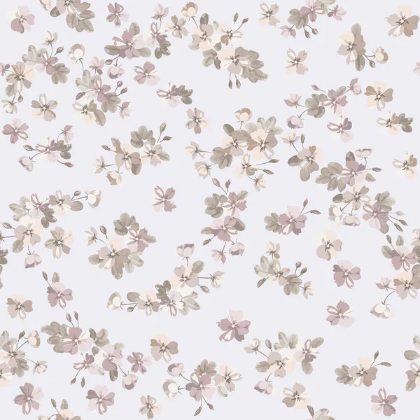 Karmaşık katmanlı çiçek desenli küçük dogroses çiçekleri. Moda Millefleur 'ları. Moda baskıları için zarif bir şablon.