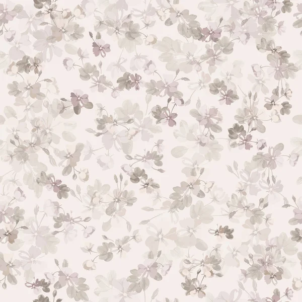 Karmaşık katmanlı çiçek desenli küçük dogroses çiçekleri. Moda Millefleur 'ları. Moda baskıları için zarif bir şablon.