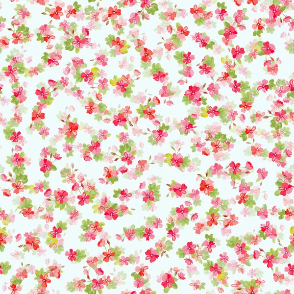 Padrão Floral Multi Camadas Complexo Pequenas Flores Rosa Brava Millefleurs — Vetor de Stock