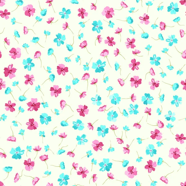 Modèle Floral Multicouche Complexe Petites Fleurs Dogroses Des Millefleurs Branchées — Image vectorielle