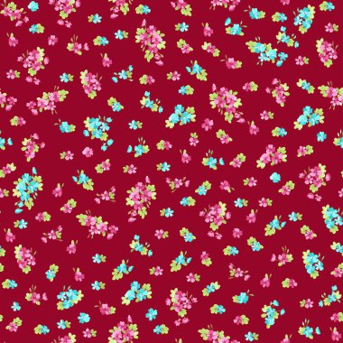 Karmaşık katmanlı çiçek desenli küçük dogroses çiçekleri. Moda Millefleur 'ları. Moda baskıları için zarif bir şablon.