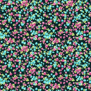 Karmaşık katmanlı çiçek desenli küçük dogroses çiçekleri. Moda Millefleur 'ları. Moda baskıları için zarif bir şablon.