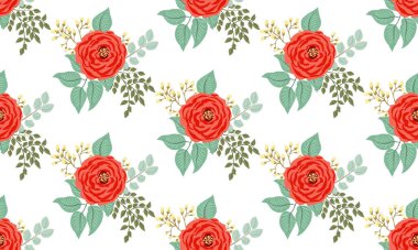 Antik güller ve dallardan oluşan küçük sevimli çiçeklerdeki pürüzsüz desen. Chabby şık millefleur 'lar. Tekstil, duvar kağıdı, kapaklar, yüzey, baskı, hediye paketi, hatıra defteri, dekupaj.