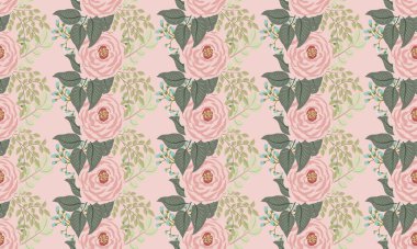 Çizgili çiçek deseni. Ev tekstili, duvar kâğıtları, kapaklar, imalat için güzel bir baskı.