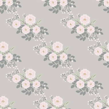 Küçük yabani çiçeklerdeki kusursuz halk raster deseni. Taşra tarzı millefleurlar. Tekstil, duvar kâğıdı, desen dolguları, kapaklar, yüzey, baskı, yapıştırma, yapıştırma kitabı, dekupaj için çiçek çayırı arka planı.